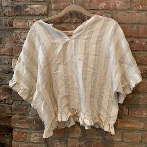 Oversized, striped boho blouse.